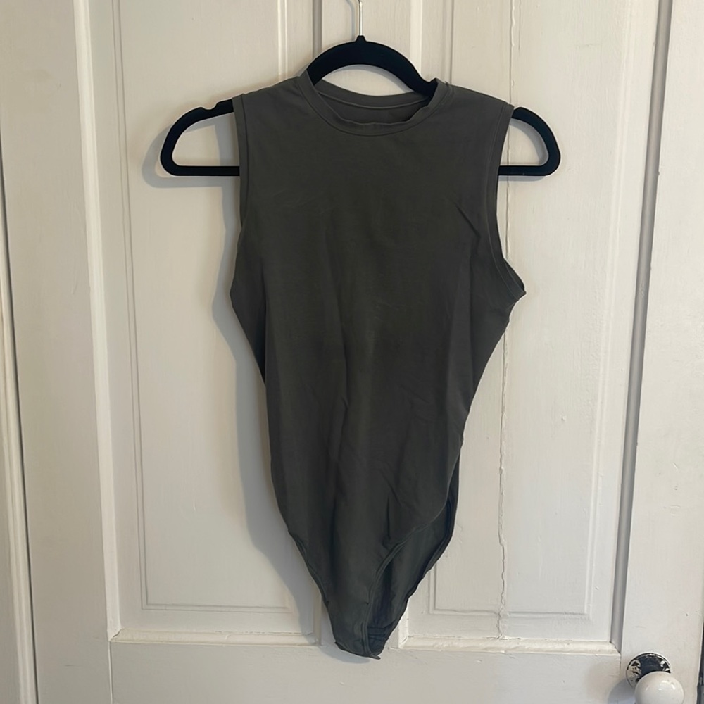 SKIMS Olive Green Sleeveless Bodysuit